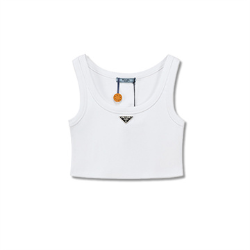9a+ quality prada triangle logo cropped tank top